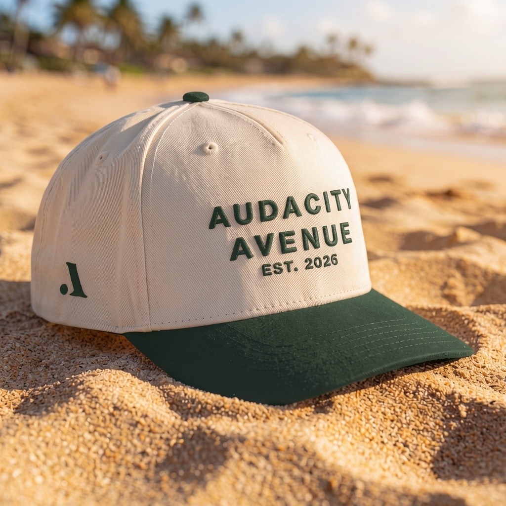 Audacity Avenue heavyweight cap, Drop 01 Hamptons, front view